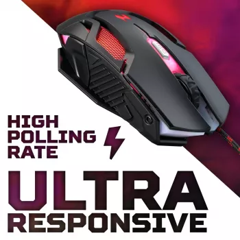Žaidimų pelė Acer Nitro NMW200 — ambidekstrinė, optinė 7200 DPI, 7 mygtukai, USB Type-A, juoda