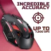 Žaidimų pelė Acer Nitro NMW200 — ambidekstrinė, optinė 7200 DPI, 7 mygtukai, USB Type-A, juoda