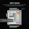 CORSAIR PC korpusas - Icue Link 6500x RGB vidutinio bokšto dviejų kamerų baltas