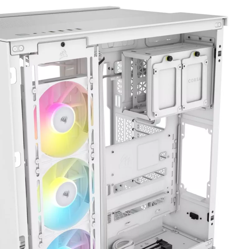 CORSAIR PC korpusas - Icue Link 6500x RGB vidutinio bokšto dviejų kamerų baltas