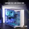 CORSAIR PC korpusas - Icue Link 6500x RGB vidutinio bokšto dviejų kamerų baltas