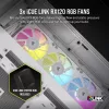 CORSAIR PC korpusas - Icue Link 6500x RGB vidutinio bokšto dviejų kamerų baltas
