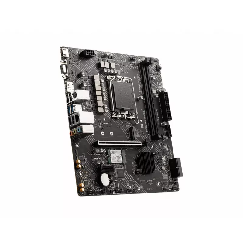 Motininė plokštė MSI PRO H610M-G WIFI DDR4, Intel H610, LGA 1700, micro ATX, 2x DIMM, 64GB, Wi‑Fi 5, Bluetooth 4.2, 4x SATA III