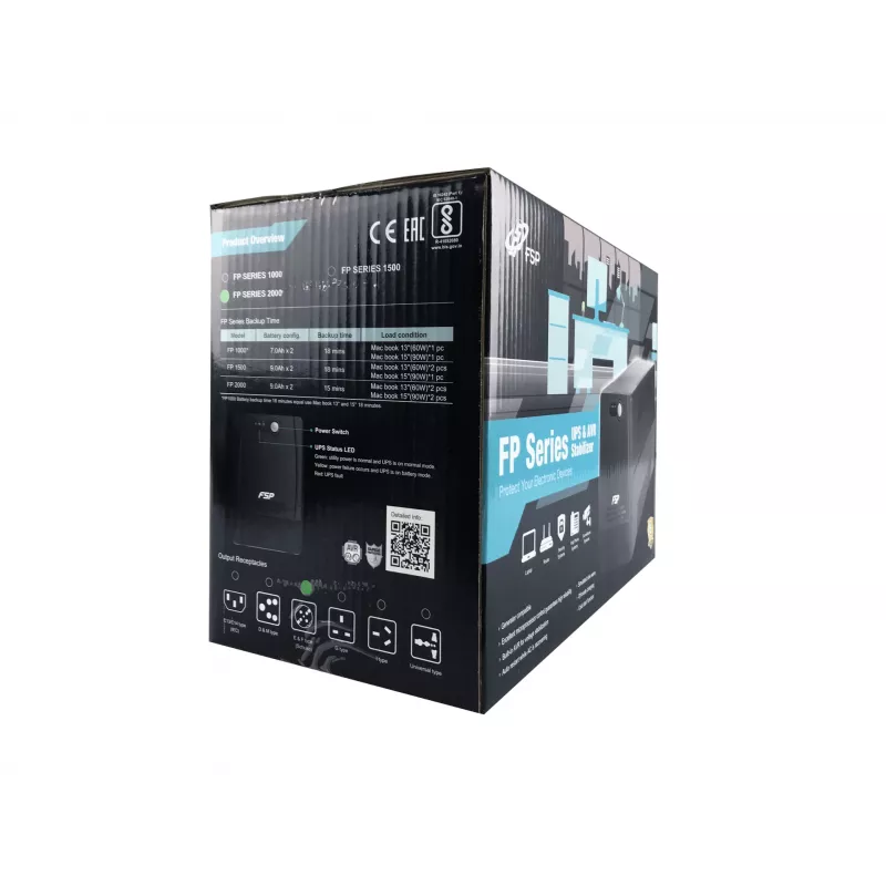 FSP FP 1500 nepertraukiamo maitinimo šaltinis (UPS) Line-Interactive 1,5 kVA 900 W 4 kintamosios srovės lizdai (-ų)