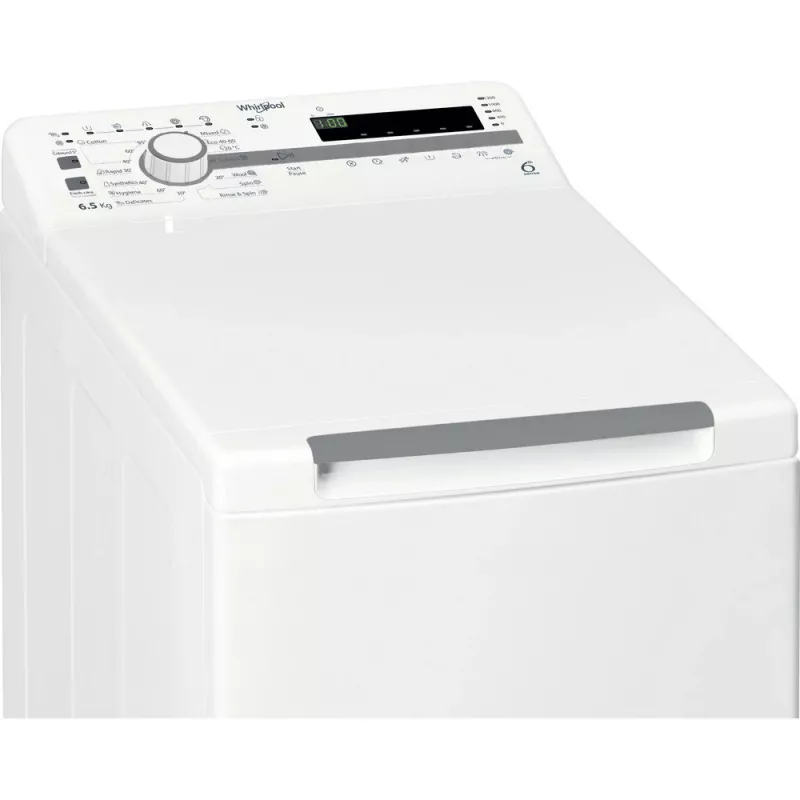 Whirlpool TDLR 65230SS EU/N skalbimo mašina, kraunama iš viršaus, 6,5 kg, 1151 aps./min., balta