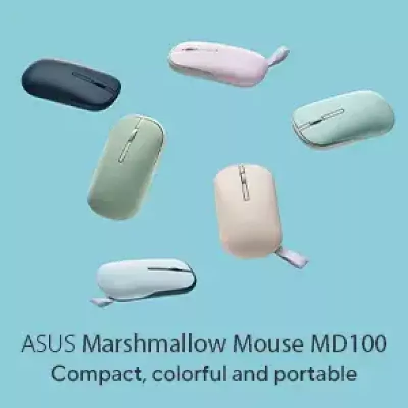 ASUS Marshmallow MD100 pelė biurui, abiem rankoms, RF belaidė + Bluetooth optinė 1600 DPI