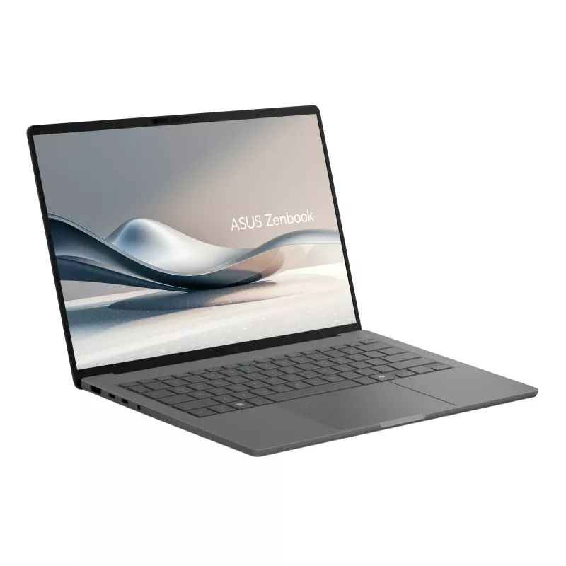 Nešiojamas kompiuteris ASUS Zenbook A14 UX3407RA-QD010W — Qualcomm Snapdragon X1E-78-100, 14 colių WUXGA, 32 GB RAM, 1 TB SSD, Windows 11 Home, Pilka