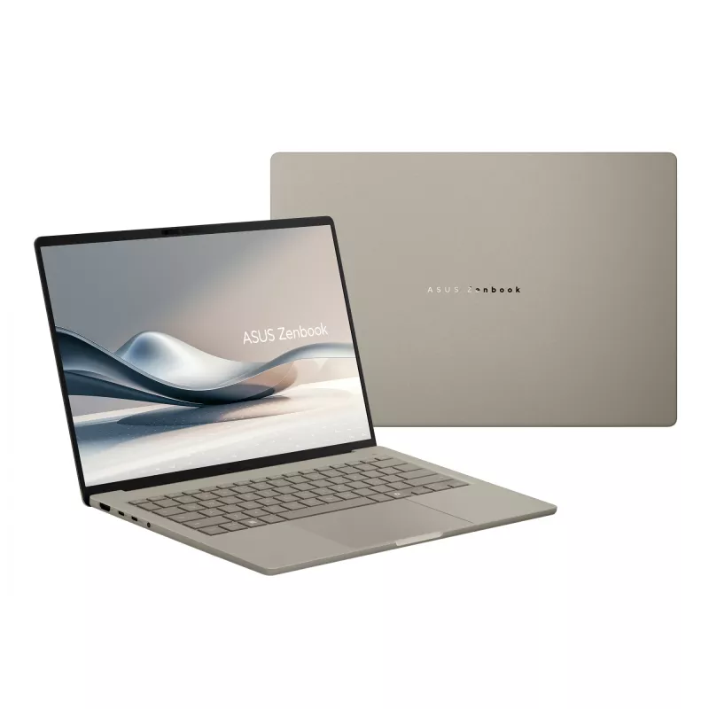 ASUS Zenbook A14 UX3407QA-QD202W Copilot+ PC Snapdragon X1-26-100 nešiojamas kompiuteris 35,6 cm (14 colių) WUXGA 16 GB LPDDR5x-SDRAM 512 GB SSD Wi-Fi 6E (802.11ax) Windows 11 Home smėlio spalvos