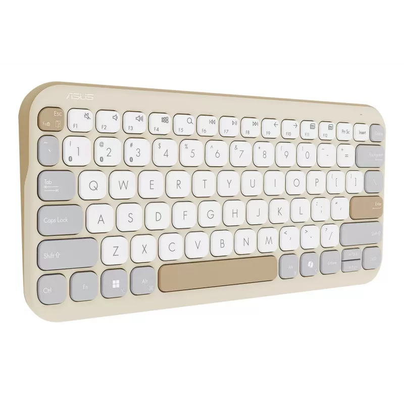 Belaidė Bluetooth klaviatūra ASUS Marshmallow KW100 — US International išdėstymas, Oat Milk
