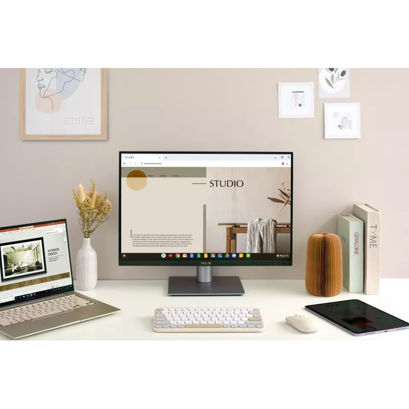 Belaidė Bluetooth klaviatūra ASUS Marshmallow KW100 — US International išdėstymas, Oat Milk