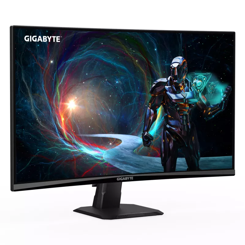 GIGABYTE GS27QCA 27 colių QHD lenktas žaidimų monitorius - 2560 x 1440, 180Hz, 1ms, 250 cd/m², FreeSync, HDR parengtis, HDMI 2.0, Displayport 1.4
