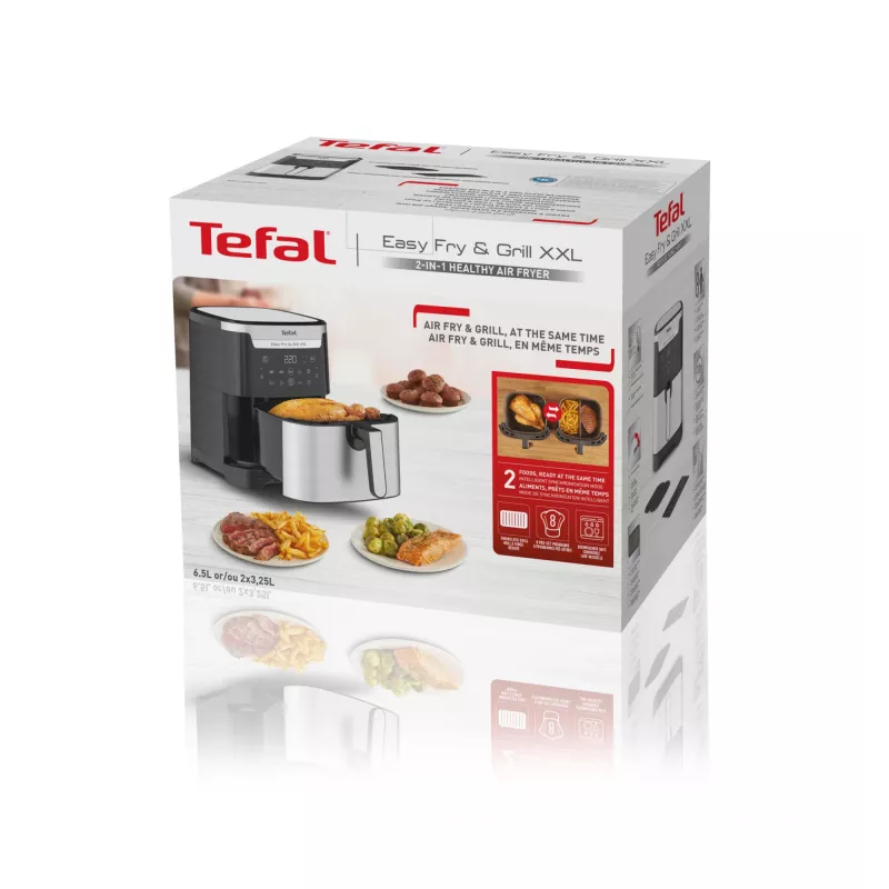 Tefal Easy Fry & Grill EY801D 6,5 L atskirai stovinti 1650 W karšto oro gruzdintuvė Nerūdijantis plienas