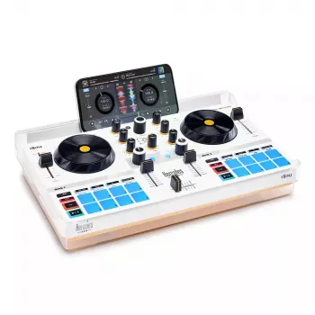 DJ valdiklis Hercules DJControl Mix Ultra – baltas, mobilus Bluetooth valdiklis