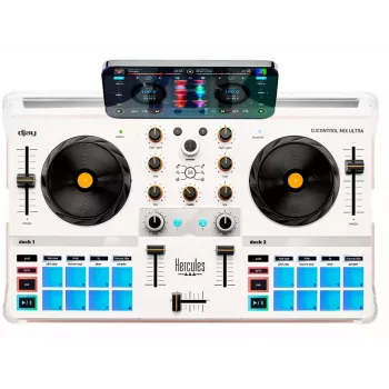 DJ valdiklis Hercules DJControl Mix Ultra – baltas, mobilus Bluetooth valdiklis