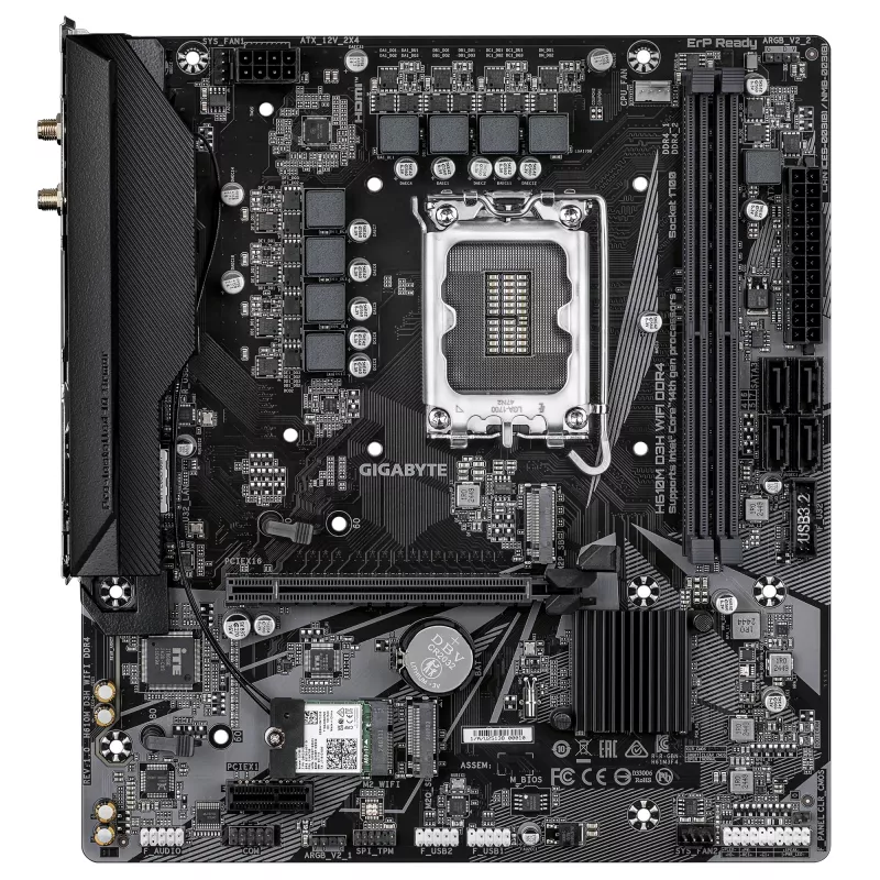 Motininė plokštė GIGABYTE H610M D3H WIFI, H610, LGA 1700, Micro ATX