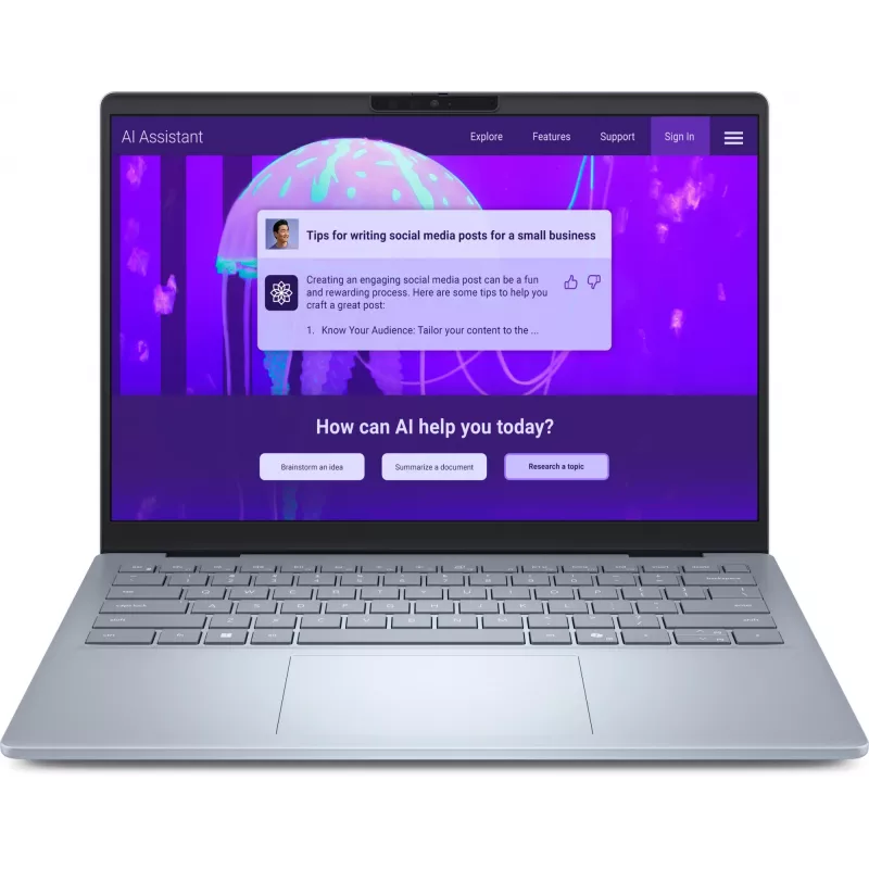 Nešiojamas kompiuteris Dell 14 Plus DB14250 14 colių Intel Core Ultra 7 256V, 16 GB RAM, 1 TB SSD, Intel Arc Graphics, Windows 11 Pro, mėlynas