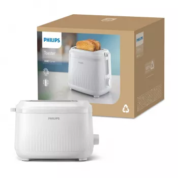 Philips 3000 series skrudintuvas, 2 riekėms, baltas, metalinis, mygtukai, sukamasis, 900 W, 220-240 V