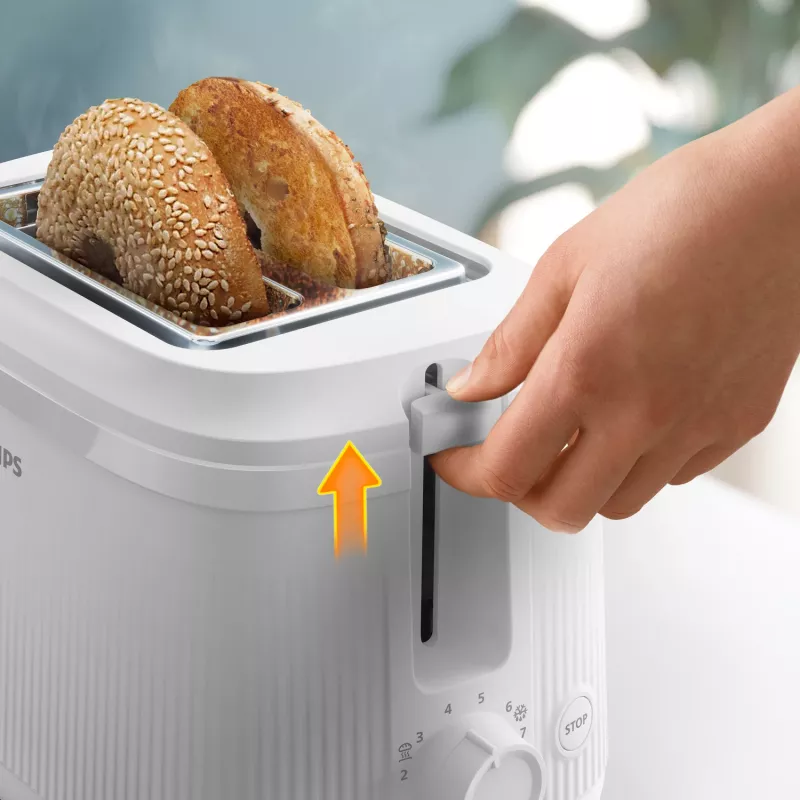 Philips 3000 series skrudintuvas, 2 riekėms, baltas, metalinis, mygtukai, sukamasis, 900 W, 220-240 V