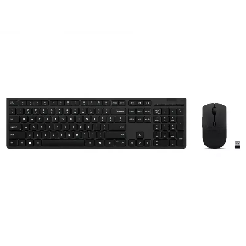 Lenovo 4X31R64316 klaviatūra su pele, biuro RF belaidis + Bluetooth, QWERTY JAV anglų, pilka