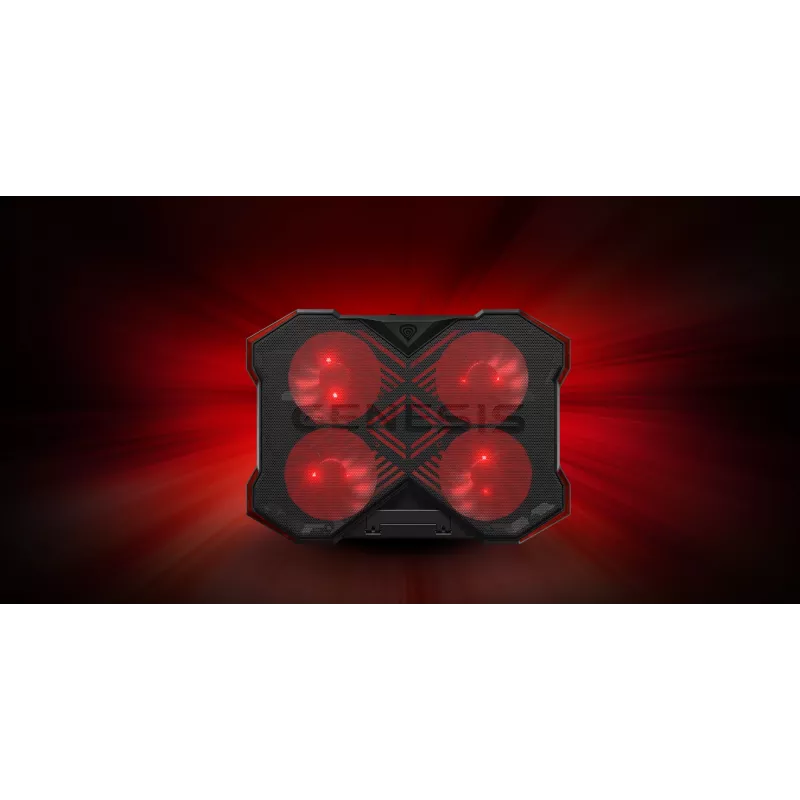 GENESIS Oxid 260 nešiojamojo kompiuterio aušinimo padėklas 43,9 cm (17,3 colių) 1010 RPM juoda, raudona