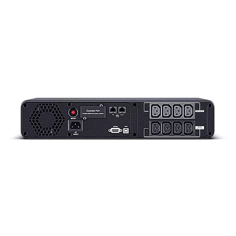 UPS Line-Interactive CYBERPOWER CP1200EIPFCRM2U 12 kVA / 720 W, 8 AC lizdai, sandarus švino rūgšties akumuliatorius, montuojamas į stelažą, juoda