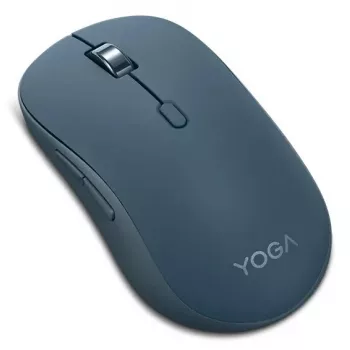 Belaidė abiem rankoms tinkama Bluetooth optinė pelė Lenovo Yoga — 4000 DPI, 8 mygtukai, ratukas, maitinama baterijomis, žalsvai mėlyna