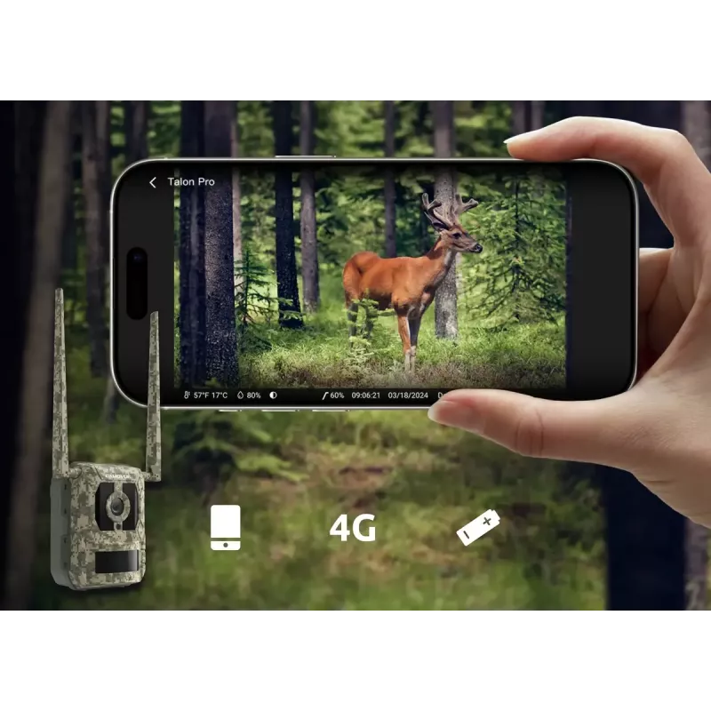 Lauko stebėjimo kamera Reolink Camovue Talon S130 4G LTE, 8 MP, 3840×2160, 95° H × 50.2° V, IP67, įkraunama USB‑C, lauko sąlygoms