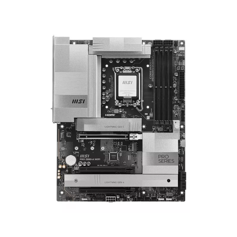 Motininė plokštė MSI PRO Z890-A WIFI Intel Z890 LGA 1851 ATX DDR5, 4 DIMM, 256GB, Wi‑Fi 7, 5Gb Ethernet