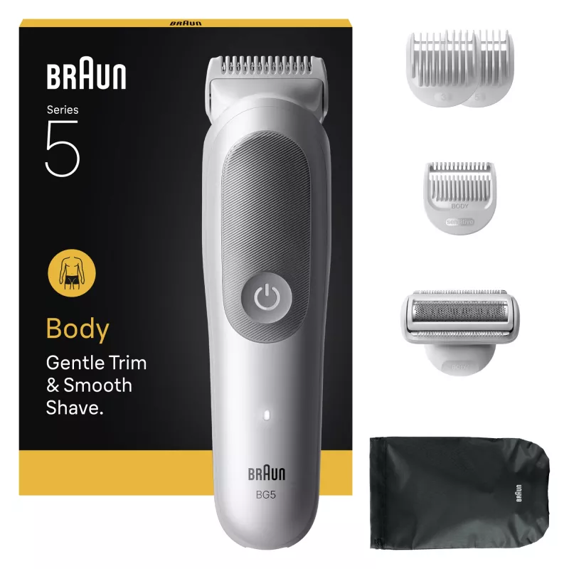 Braun Series 5 kūno plaukų kirpimo ir skutimo prietaisas, šviesiai pilkas