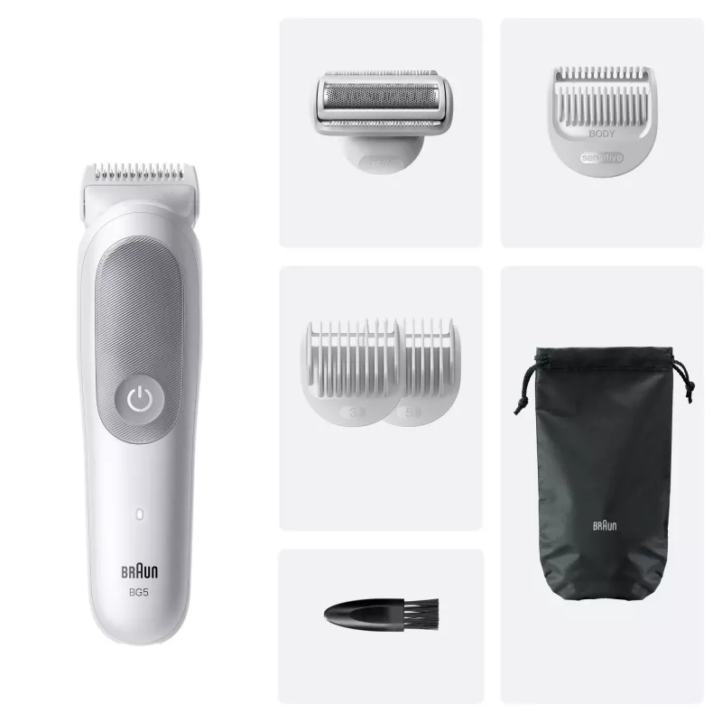 Braun Series 5 kūno plaukų kirpimo ir skutimo prietaisas, šviesiai pilkas