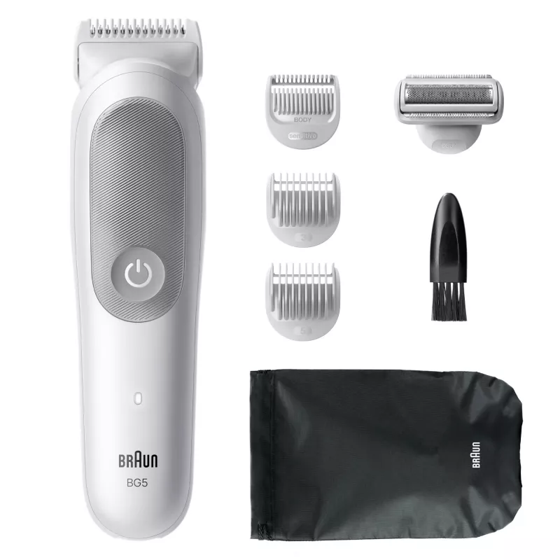Braun Series 5 kūno plaukų kirpimo ir skutimo prietaisas, šviesiai pilkas