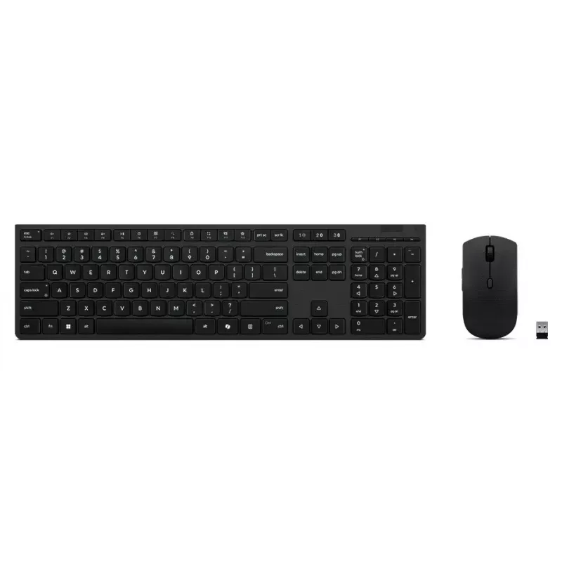 Lenovo 4X31R64357 klaviatūra su pele, biuro RF belaidė + Bluetooth, QWERTY išdėstymas, šiaurietiška, pilka