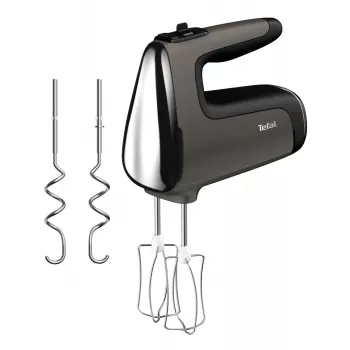 Rankinis plaktuvas Tefal Powermix Silence HT650E — 600 W, 1,2 kg, sidabrinis, 5 greičiai, turbo, indaplovėje plaunamos dalys