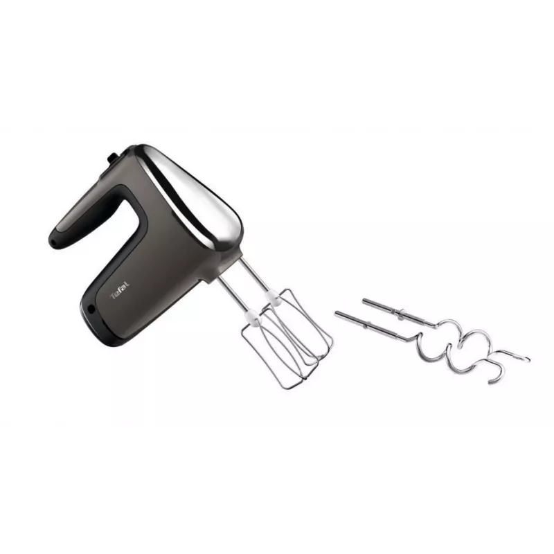 Rankinis plaktuvas Tefal Powermix Silence HT650E — 600 W, 1,2 kg, sidabrinis, 5 greičiai, turbo, indaplovėje plaunamos dalys