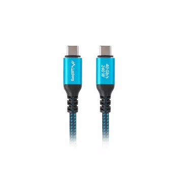USB-C laidas LANBERG CA-CMCM-44CU-0005-BK 0,5 m — USB4 Gen 2x2, 40 Gbit/s, 240 W, juodas