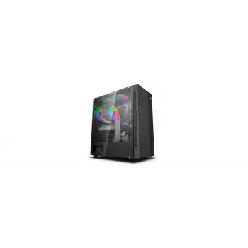 PC korpusas DeepCool Matrexx 55 Mesh Midi Tower juodas — ATX, grūdintas stiklas, palaiko 120/140 mm ventiliatorius