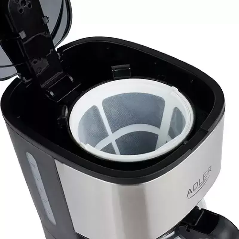 Lašelinis kavos virimo aparatas Adler AD 4407, 550 W, 0,7 L ąsotis, sidabrinis/juodas, pusiau automatinis