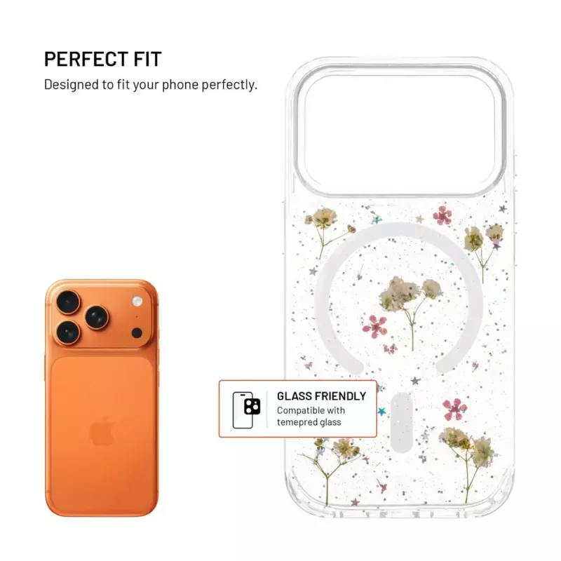 Apsauginis galinis dangtelis FIXED MagBloom, skirtas Apple iPhone 17 Pro — TPU, Blush Plum