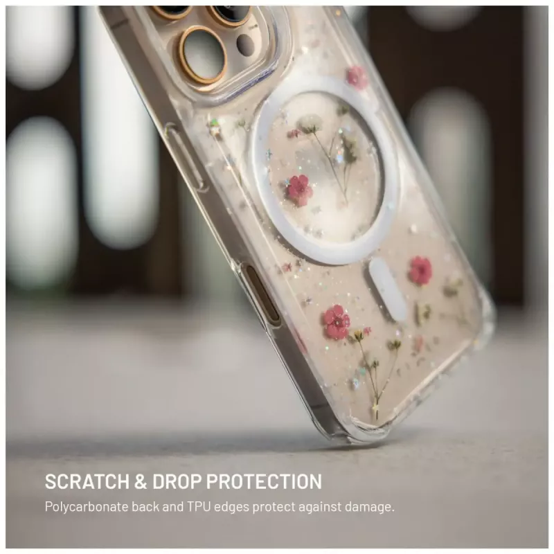 Apsauginis galinis dangtelis FIXED MagBloom, skirtas Apple iPhone 17 Pro — TPU, Blush Plum