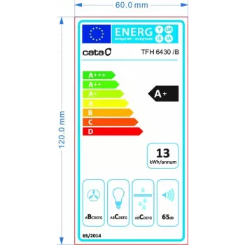 CATA TFH 6430 GBK pusiau įmontuojamas ištraukiamas gartraukis 391,5 m³/h juodas