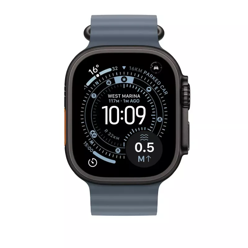 APPLE 49mm Anchor mėlynas Ocean dirželis – juodo titano apdaila