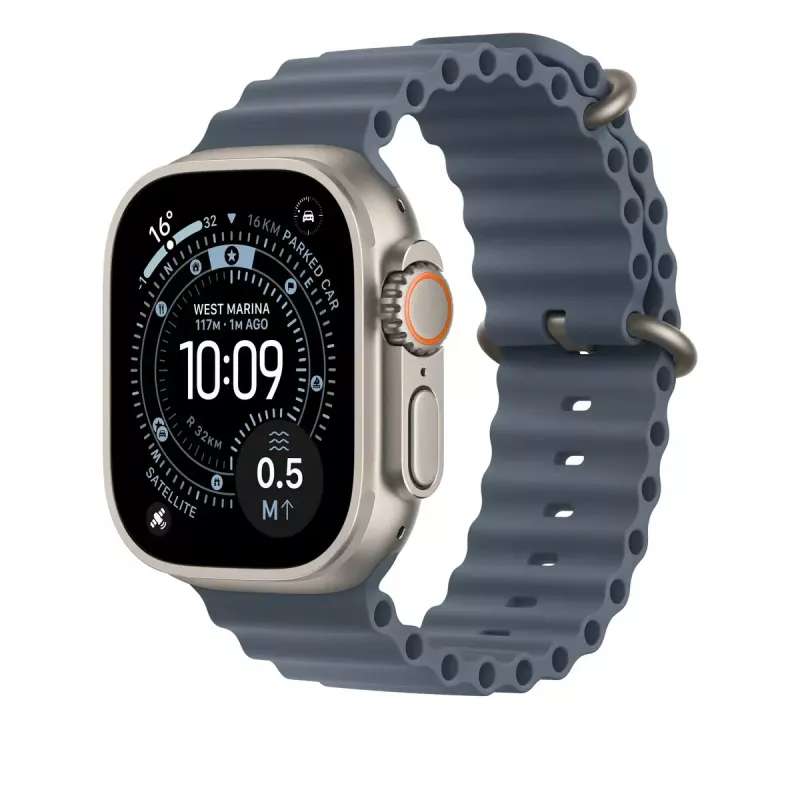 „Apple“ juosta „Natural Titanium Finish MGCC4ZM/A“ mėlynas fluoroelastomeras 49 mm