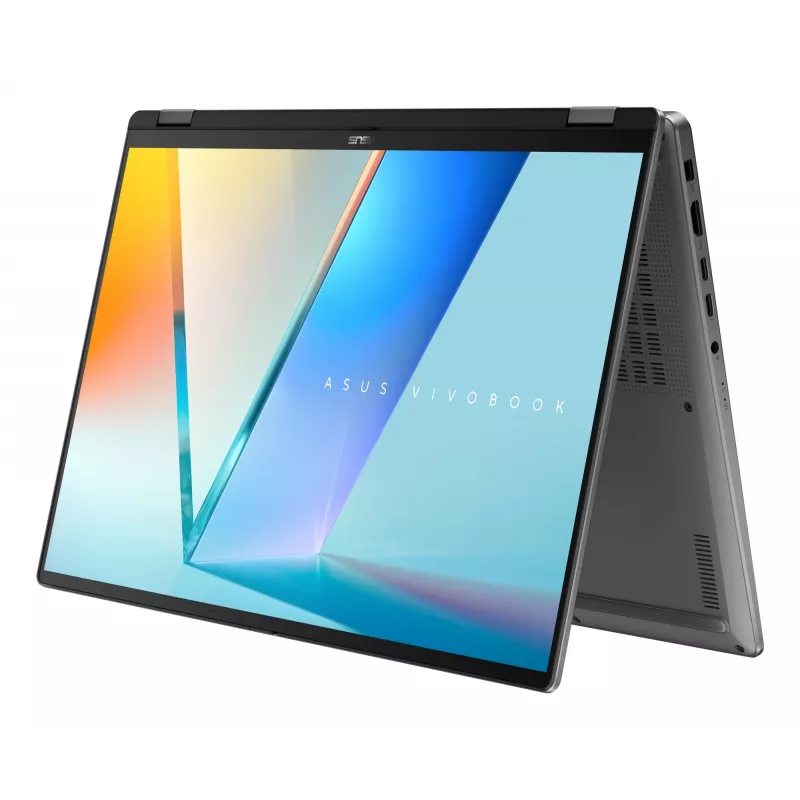 Hibridinis 2-in-1 nešiojamas kompiuteris ASUS Vivobook 16 Flip TP3607SH-RJ013W — Intel Core Ultra 7 258V, 16 colių 3K jutiklinis ekranas, 16 GB LPDDR5x, 512 GB SSD, NVIDIA GeForce RTX 5050, WIN11 Home, pilka
