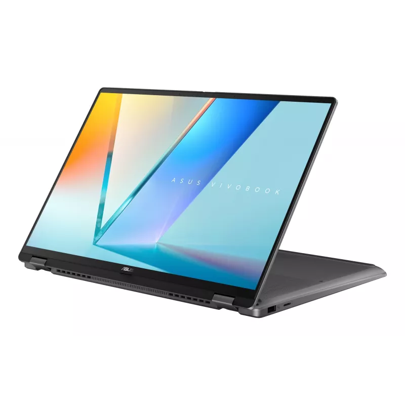 Hibridinis 2-in-1 nešiojamas kompiuteris ASUS Vivobook 16 Flip TP3607SH-RJ013W — Intel Core Ultra 7 258V, 16 colių 3K jutiklinis ekranas, 16 GB LPDDR5x, 512 GB SSD, NVIDIA GeForce RTX 5050, WIN11 Home, pilka