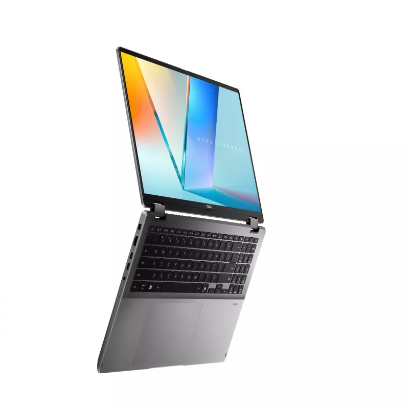 Hibridinis 2-in-1 nešiojamas kompiuteris ASUS Vivobook 16 Flip TP3607SH-RJ013W — Intel Core Ultra 7 258V, 16 colių 3K jutiklinis ekranas, 16 GB LPDDR5x, 512 GB SSD, NVIDIA GeForce RTX 5050, WIN11 Home, pilka