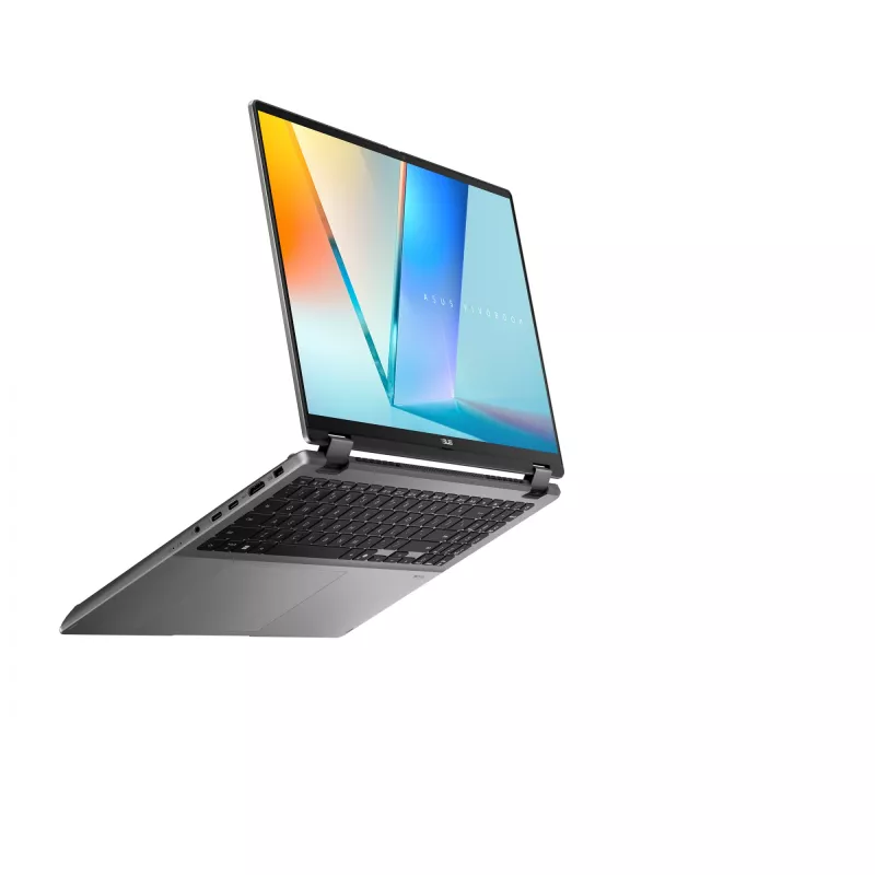 Hibridinis 2-in-1 nešiojamas kompiuteris ASUS Vivobook 16 Flip TP3607SH-RJ013W — Intel Core Ultra 7 258V, 16 colių 3K jutiklinis ekranas, 16 GB LPDDR5x, 512 GB SSD, NVIDIA GeForce RTX 5050, WIN11 Home, pilka