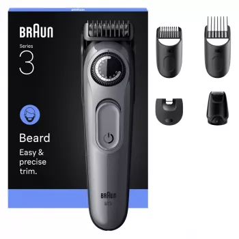 Braun BeardTrimmer 3 80789789 barzdos kirpimo mašinėlė AC/Baterija 20 2 cm Juoda