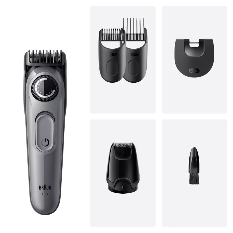 Braun BeardTrimmer 3 80789789 barzdos kirpimo mašinėlė AC/Baterija 20 2 cm Juoda