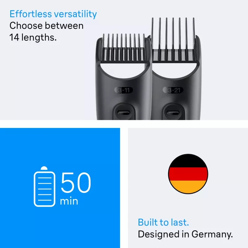 Braun AIO3560 plaukų kirpimo mašinėlė / barzdaskutė, juoda, 14, nikelio-metalo hidrido (NiMH)