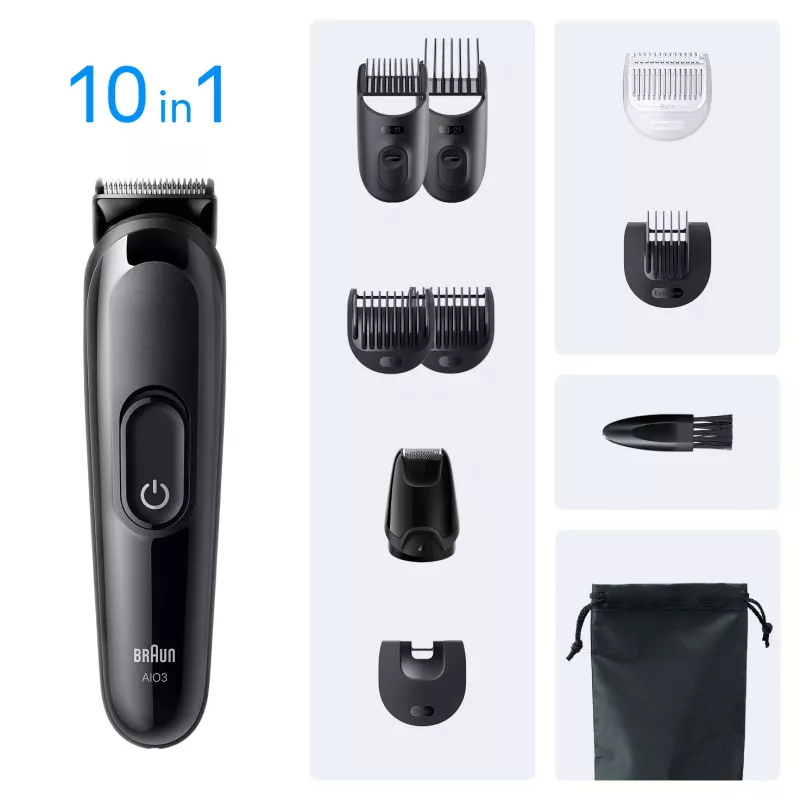 Braun AIO3560 plaukų kirpimo mašinėlė / barzdaskutė, juoda, 14, nikelio-metalo hidrido (NiMH)